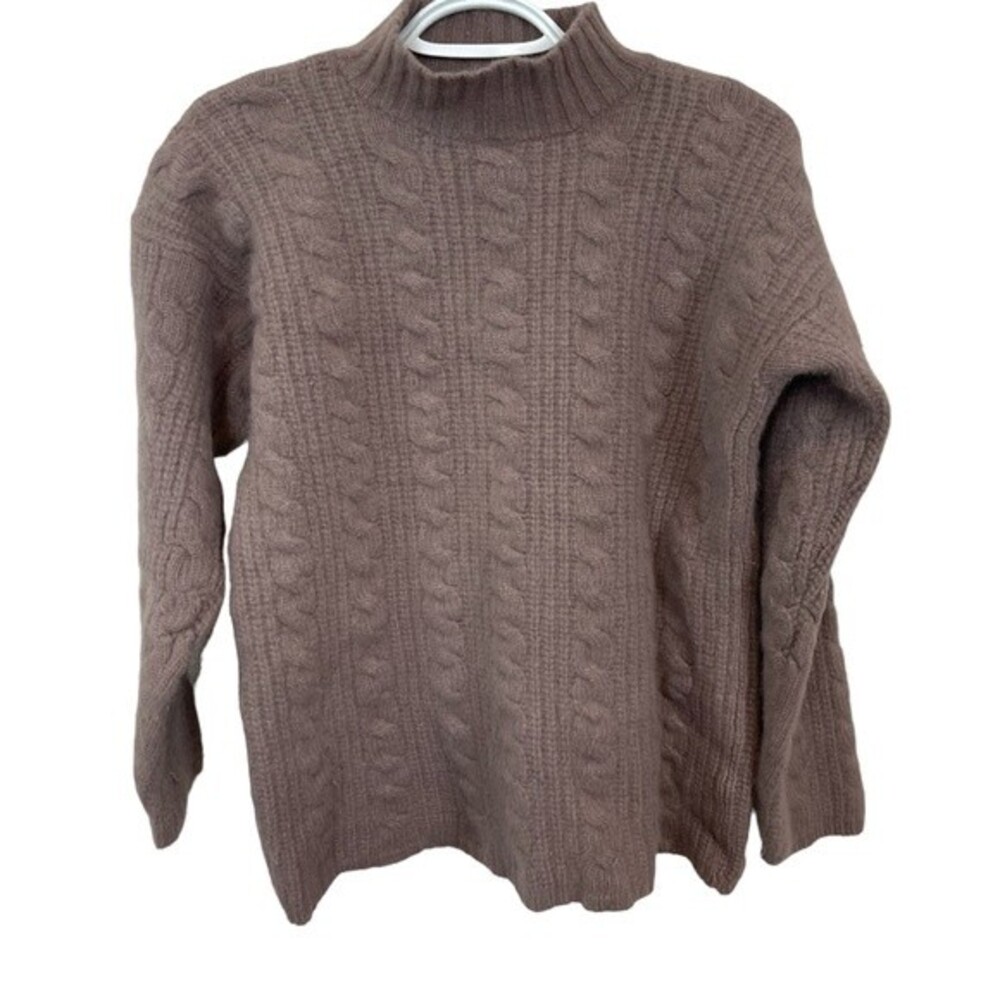 🥑5/$25 Jay Jacobs tan cable knit lambswool angora sweater sz L
